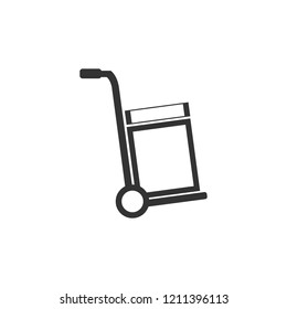 Hand truck icon. Vector illustration, flat design.