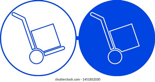 Hand truck icon. Vector illustration