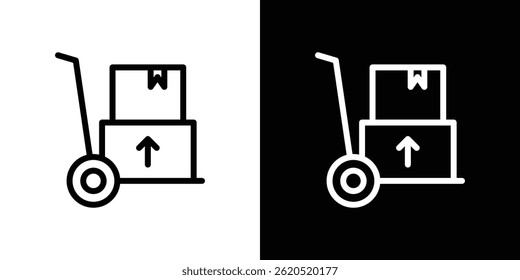 Vetor de ícone de caminhão de mão, modelo de logotipo de ilustração em estilo moderno