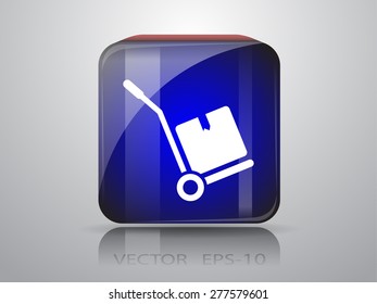 Hand truck icon, vector illustration