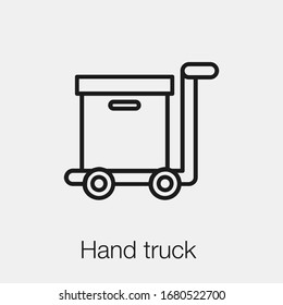 hand truck icon vector. Linear style sign for mobile concept and web design. hand truck symbol illustration. Pixel vector graphics - Vector.