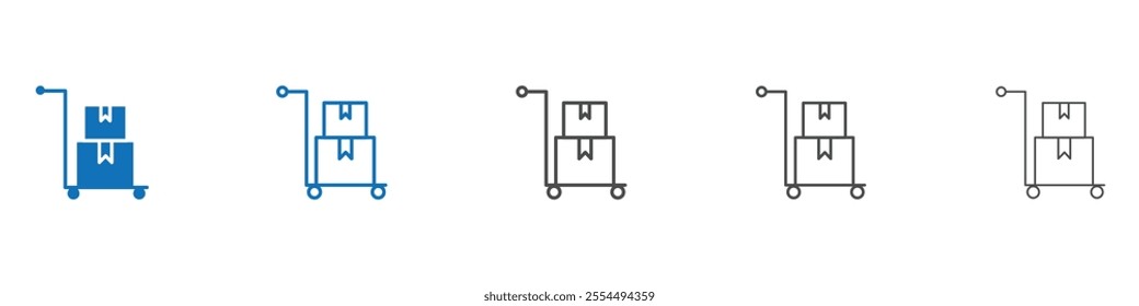 Hand truck icon vector set collection for web