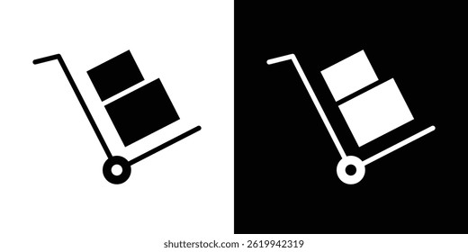 Vetor de ícone de caminhão de mão, ilustração de logotipo sólido, pictograma