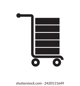 Hand truck icon vector symbol design
