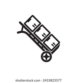 Hand truck icon vector symbol design