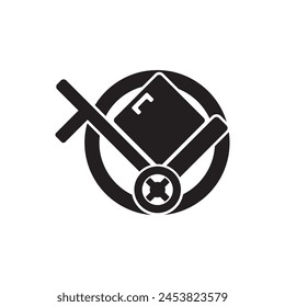 Hand truck icon vector symbol design