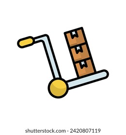 hand truck icon with white background vector stock illustration