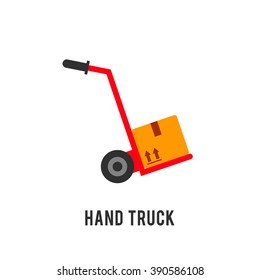 Hand truck illustration. Cargo delivery vector concept