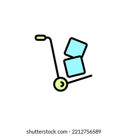 Hand truck line icon. Simple element illustration. Hand truck concept outline symbol design.