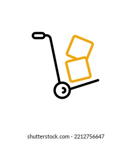 Hand truck line icon. Simple element illustration. Hand truck concept outline symbol design.
