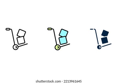 Hand truck line icon. Simple element illustration. Hand truck concept outline symbol design.