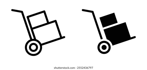 Hand truck liner icon vector set.