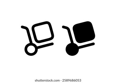 Hand truck with package icon Vector