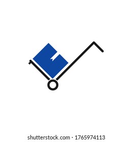 Hand truck with packages vector design template illustration
