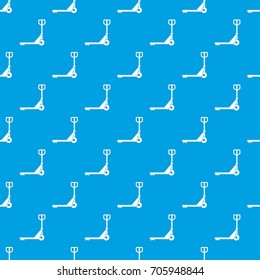 Hand truck pattern repeat seamless in blue color for any design. Vector geometric illustration