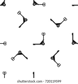 Hand truck pattern repeat seamless in black color for any design. Vector geometric illustration