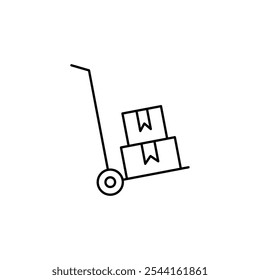 Ícone de vetor de linha fina Hand Truck.