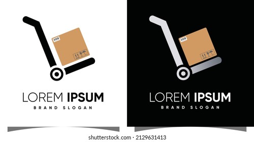 Hand Truck Trolly logo with creative modern syle Premium Vector