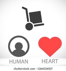 Hand truck Vector icon