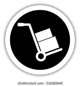 Hand truck  - vector icon