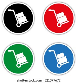 Hand truck  - vector icon