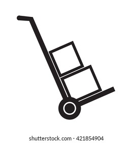 Hand truck - vector icon