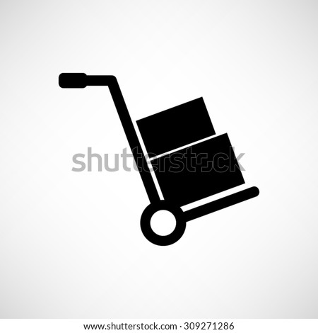 Hand truck  - vector icon