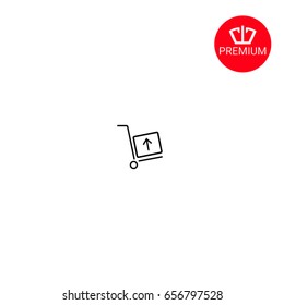 Hand truck - vector icon. Delivery icon.
