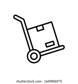 Hand Truck Vector Line Icon. illustration Style EPS 10 File