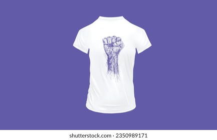 hand t-shirt ready for prints, vector illustration, design template