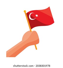 hand with turkey flag icon