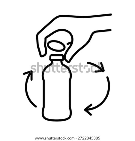 Hand turning a bottle cap on a plastic bottle