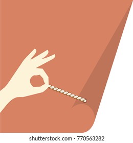 the hand is turning the page vector illustration