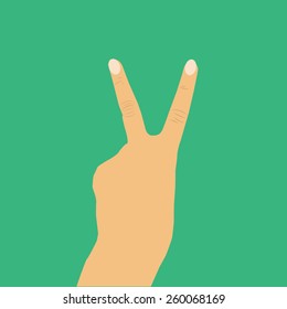 Hand two finger.