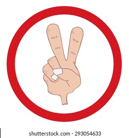 hand with two fingers