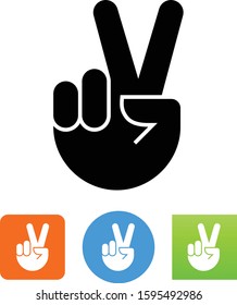 Hand With Two Fingers Extended Gesture Vector Icon