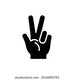 Hand with Two Fingers Extended Symbolizing a Peace or Victory Gesture
