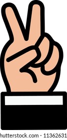 hand with two fingers victory style posed graphic vector eps 10