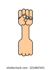 Hand with two fists. Vector illustration