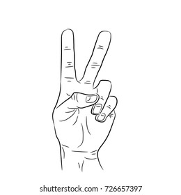 hand, two thumbs up, greeting, gesture, on white background