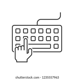 Hand typing on keyboard