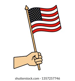 hand with united states of america flag