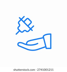 hand unplugging icon sign vector