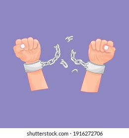 desatar la mano las esposas cadenas vector Ilustración 