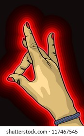 Hand up, graphic art.