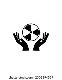 hand with uranium icon, vector best flat icon.