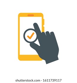 hand user app in smartphone isolated icon vector illustration design