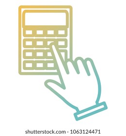 hand user with calculator device isolated icon