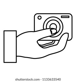hand user with camera photographic