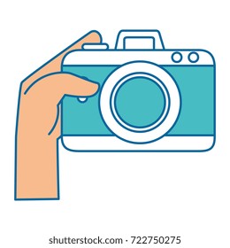 hand user with camera photographic isolated icon